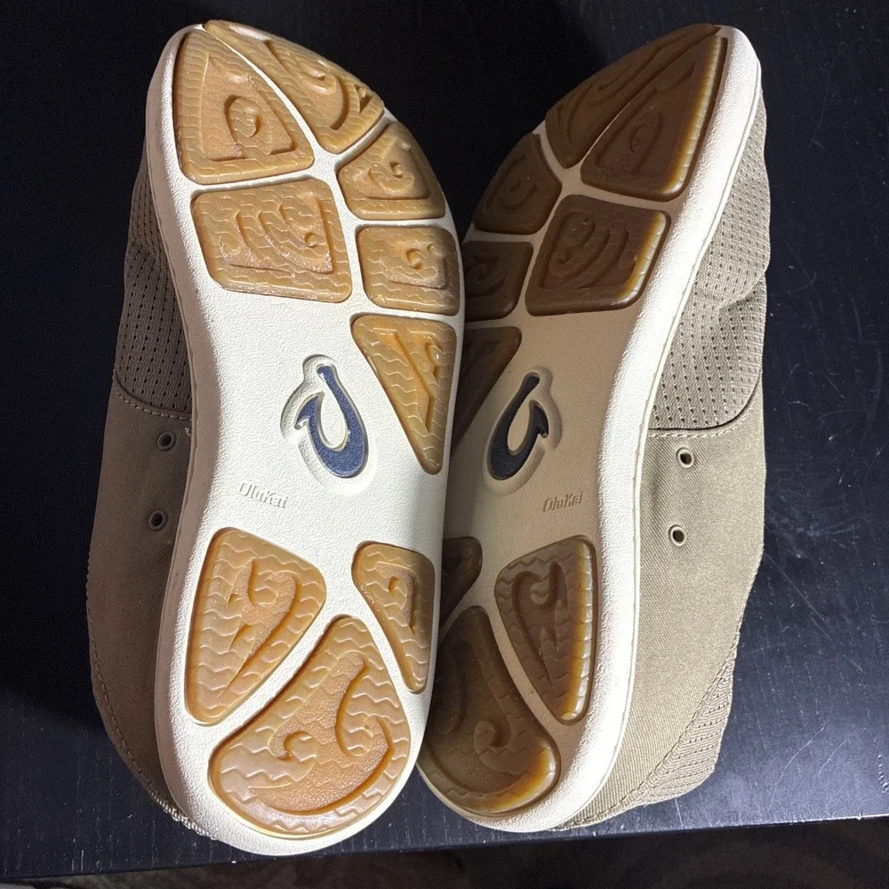 Olukai Mens Nohea Moku Brown Slip In Sneakers Sz 9 Boat Shoes